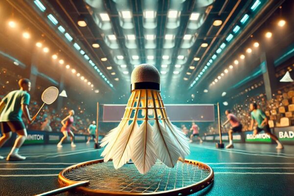 Feather Shuttle: The Ultimate Guide to Badminton Excellence Feather shuttle used in professional badminton, showcasing its design and materials in action during a match